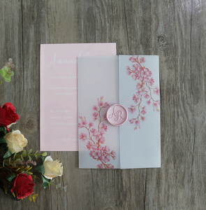 Thiệp Mời Đám Cưới Theo Yêu Cầu Vòng Hoa Lá Thanh Lịch Và Thiệp Mời Áo Khoác Giấy Da Màu Xanh Lá Cây Màu Nước - Product Image 3