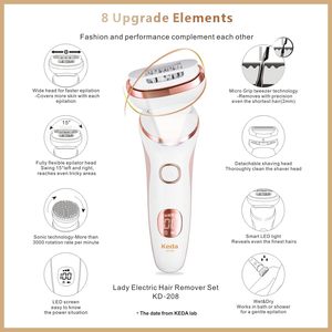เครื่องโกนขนผู้หญิงแบบขายส่ง 5 in 1 เครื่องกำจัดขนไฟฟ้าสำหรับขาและแขน ชาร์จผ่าน USB ได้ - Product Image 3