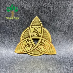 Stock di fabbrica <span class=keywords><strong>souvenir</strong></span> religioso indiano regalo placcato oro albero della vita carta energetica in metallo - Product Image 4
