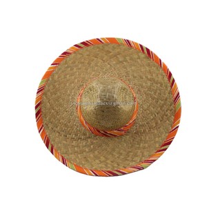 Sombrero de paja de hoja de palma natural de alta calidad Precio directo de fábrica Patrón bordado para viajes - Product Image 3