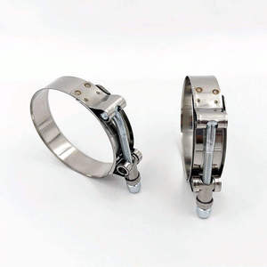 Collier de serrage en T de type allemand en acier inoxydable poli de 32 mm de haute qualité YUEYANG pour système d'échappement automobile, diamètre intérieur max. 90 mm - Product Image 4