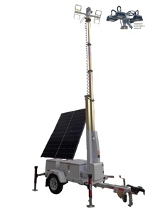 Nouvelle Arrivée : Tour d'éclairage mobile solaire IP65 avec mât manuel de 7m, 4x100W LED DC24V 5000K Lumière du jour pour parking - Product Image 3