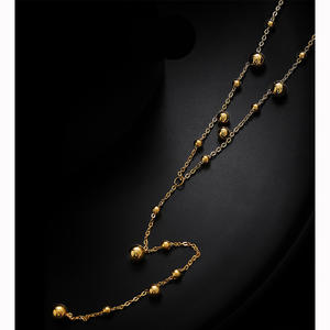 Moda kadın yüksek anlamda altın çok kolye saçak kolye yüz uzun zincir titanyum çelik kolye takı toptan - Product Image 4