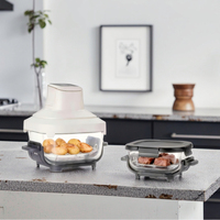 Freidora de Aire de Vidrio TOC, Capacidad de 4+1.5L, Control Digital, Ahorro de Energía, Cocina Eléctrica Portátil 4 en 1, Horno y Freidora