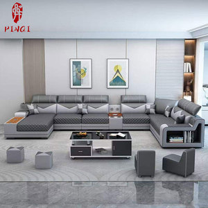 <span class=keywords><strong>Divano</strong></span> Modulare Multifunzionale con USB - Console di Ricarica e Altoparlante per Soggiorno e Sala Intrattenimento - Product Image 5