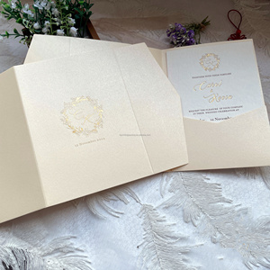 Nhà máy bán buôn lời mời đám cưới phong bì A7 Pocket lời mời trifold đám cưới thư Món quà phong bì - Product Image 5