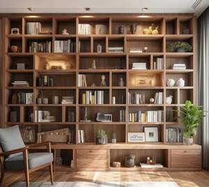 Modern Minimalist Elegant Wooden <b>Bookshelf</b> for Home or School for Living Room or Home Office Use - Product Image 4