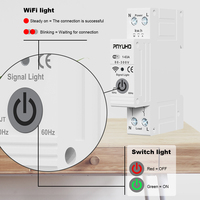 Mini disjoncteur intelligent Tuya WIFI 1P 63A avec compteur radio, contrôleur MCB, mesure sans fil, protection thermique pour usage domestique