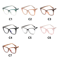 Lunettes Filtre Bleu Anti Lumière Bleue TR90 cat Eye Mix Marron Floral Rétro pour Dames Femmes