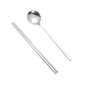 Juego de 2 Palillos y Cuchara de Acero Inoxidable 304, Cuchara de Cabeza Grande Redondeada Pintada en Varios Colores, Utensilios Portátiles con Caja de Regalo - Product Image 5