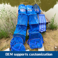 Juego de Equipo de Pesca Profesional al por Mayor de Fábrica: Red de Malla Azul Resistente y Red de Atracción con Tapete de Medición de 130 cm