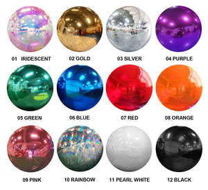 Palloncini a Stella Dorati su Misura Palloncini Trasparenti Glitterati Decorazione per Matrimoni e Feste Sfere a Specchio - Product Image 4