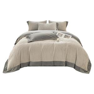 Parure de lit en polaire épaisse d'hiver, housse de couette double face en polaire corail, couleur unie, luxe léger, maintien de la chaleur - Product Image 5