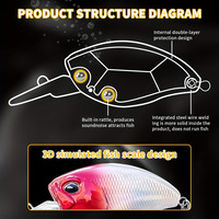 Nouveaux leurres de pêche crankbait 10,5g 4,8cm, leurres artificiels crankbait pour la pêche au bar, leurres flottants pour le brochet, vente en gros