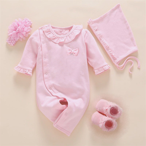 Ropa de Bebé Niña de 0 a 3 y de 6 a 9 Meses, Diseño Personalizado, Color Rosa, Estilo <span class=keywords><strong>Boutique</strong></span>, Moderno y Lindo, de Algodón con Encaje - Product Image 2