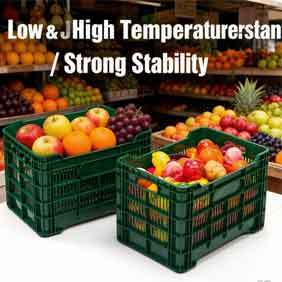 Panier à fruits et légumes pas cher, conteneur de stockage en PP de haute qualité, grande capacité, caisse de déménagement en plastique empilable pour tomates - Product Image 6