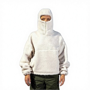 Sweat à capuche unisexe surdimensionné en molleton Sherpa avec fermeture éclair, design Ninja personnalisé, 100 % coton biologique, qualité OEM supérieure - Product Image 2