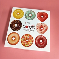 Carpas de Embalaje para Donuts de Papel Artístico Personalizables, Materiales Reciclados, Impresión CMYK, Laminado Mate, Logotipo Personalizado, Uso en Alimentos y Bebidas