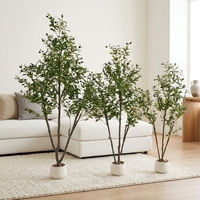 Hochwertige Künstliche Olivenbäume Bodendekoration 150-210cm Olivengrüne Pflanzen Bonsai für Hochzeit Heim Einkaufszentrum Dekoration