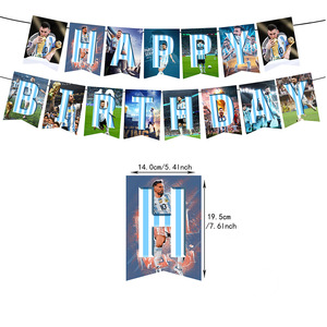 Artículos para Fiesta de Cumpleaños con Temática de Estrella de Fútbol, Decoración para Fanáticos del Fútbol, Pancarta con el Nombre del Equipo, Adornos para Pastel, Globos con Estampado de <span class=keywords><strong>Messi</strong></span>, Regalos del Club <span class=keywords><strong>PSG</strong></span> - Product Image 6