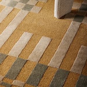 Elegant Hand Tufted Minimalist Geometric Beige Rug Soft Carpet for Living Room Bedroom Lounge Decorative Contemporary <b>Floor</b> Mat - Product Image 6