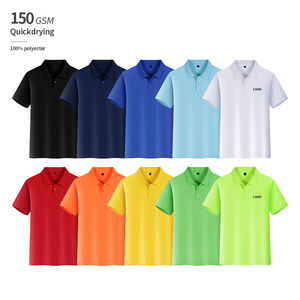Ad asciugatura rapida 150 Gsm 100% poliestere tessuto Mesh traspirante Sport estivo maniche corte Logo stampa personalizzata Polo t-shirt da uomo - Product Image 1