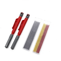 Crayon de charpentier mécanique à pointe longue pour trous profonds, mine rechargeable de 2,8 mm, taille-crayon intégré, outil de marquage de précision pour le travail du bois