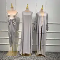 Dropshipping Diamant Midden-oosten Islamitische Kleding Dubai Moderne Moslim Kleding 3 Stuk Abaya Set Bescheiden Jurk