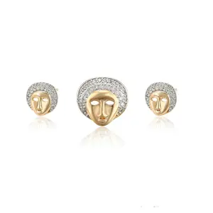 65064 Xuping jewelry advanced sense design personality person set diamond environmental protection copper pendant earrings set
