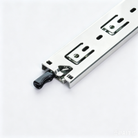 Glissières de tiroir à verrouillage robustes de 51 mm de large, à extension complète, à montage latéral, télescopiques, capacité max. 60 kg, pour coffres à outils, caravanes et utilitaires
