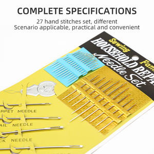 JP 27ピースアソートニードルキット三角湾曲針多機能手動手縫い針セット - Product Image 4