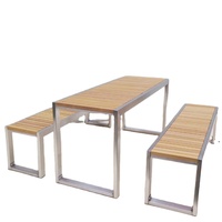 Conjunto de bancada para área externa, cadeira, assento, mesa de jantar, cerveja, parque, metal, piquenique, mesa e bancada, móveis de madeira moderna