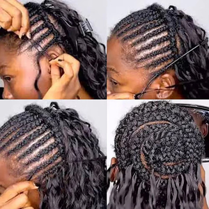 Cheveux humains Remy brésiliens bouclés, couleur naturelle non traitée, pour tresses au crochet, avec fil invisible, Botisi Boho - Product Image 2