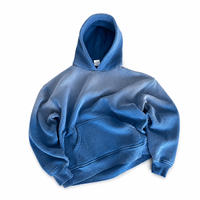 Sweat à capuche unisexe en coton 100% de haute qualité, tricot gaufré épais délavé à l'acide, style streetwear pour homme