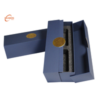 Boîte en carton rigide recyclé à double porte magnétique avec insert en mousse EVA pour coffrets cadeaux de bouteilles de vin rouge