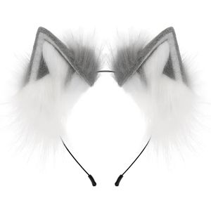 Головной убор аниме плюшевый Косплей кошачьи уши прекрасный искусственный мех Волк уши лиса повязка на голову кошачьи уши повязка на голову - Product Image 1