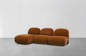 Salon Sièges <span class=keywords><strong>Tacchini</strong></span> Victoria Canapé modulaire Canapé d'angle incurvé Canapé 3 places en tissu avec chaise longue - Product Image 6