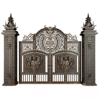 Conception de grille de sécurité de jardin de luxe, Double maison, porte coulissante en fer forgé, porte d'entrée, portes principales en fer forgé