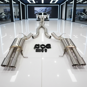 Escape Trasero Personalizado OEM SS304 para <span class=keywords><strong>BMW</strong></span> <span class=keywords><strong>M5</strong></span> E60 <span class=keywords><strong>5.0</strong></span> 2003-- Silenciador Electrónico con Resonador y Tubos en X Simples/Doble - Product Image 5