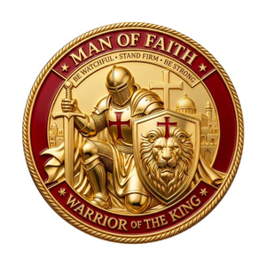 Moneta Commemorativa della Cavalleria Cristiana, Artigianato in Metallo, Decorazione Religiosa a Tema Guardiano, Souvenir della Fede - Product Image 3