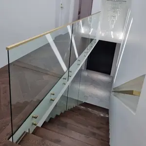 Frameless Glass Railing Stainless Steel Glass Balustrade Standoff Pins With Golden Finished