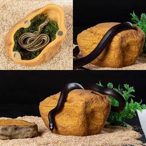 REPTIZOO Cueva de Escondite para <span class=keywords><strong>Reptiles</strong></span> 3 en 1, Cueva de Atracción para Serpientes, Pitones Reales, Geckos y <span class=keywords><strong>Reptiles</strong></span> ERS28S - Product Image 5