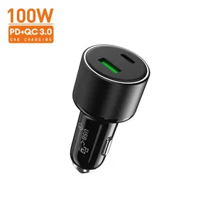 Phone Charging Fast Charge Dual 2 Port Usb Type C Pd Qc 3.0 Mini Quick Qc3.0 Led Type-c Adapter 20W 66W 100w Car Charger