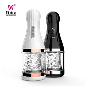 Best beautiful transparent vagina dildo trainer Delay ejaculation anal stimulator sex toy rotating masturbator for men