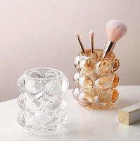 Ensemble décoratif de bureau de style européen en verre cristal créatif, porte-bougies, porte-stylos et organiseur de pinceaux de maquillage, vente en gros