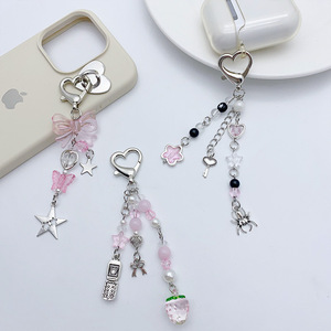 Luoyan <strong>Fashion</strong> Metal Heart Butterfly Phone <strong>Charm</strong> Stylish Bag <strong>Pendant</strong> Cute Strawberry <strong>Bowknot</strong> Keyring Holder Wallet Accessories - Product Image 5