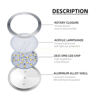 Lampu Kabinet LED Bulat DC12V Dapat Diredupkan 2-5W 60-80mm Cangkang Aluminium 3000K 4000K 6000K untuk Dapur Lemari Pajangan Pencahayaan Rumah