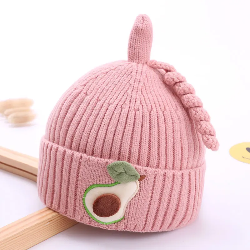 Baby boy girl hat winter warm knitted wool baby hat cute children cartoon