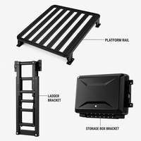 YYD OVERLAND Ensemble de camping tout-terrain 4 pièces en alliage d'aluminium pour JETOUR Traveler T2 : Barres de toit, auvent souple et boîte de rangement