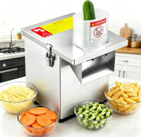 Machine à Frites Électrique Professionnelle Welldone, Coupe-Frites Ondulées en Acier Inoxydable, 220V, 330LB/H, Multifonction